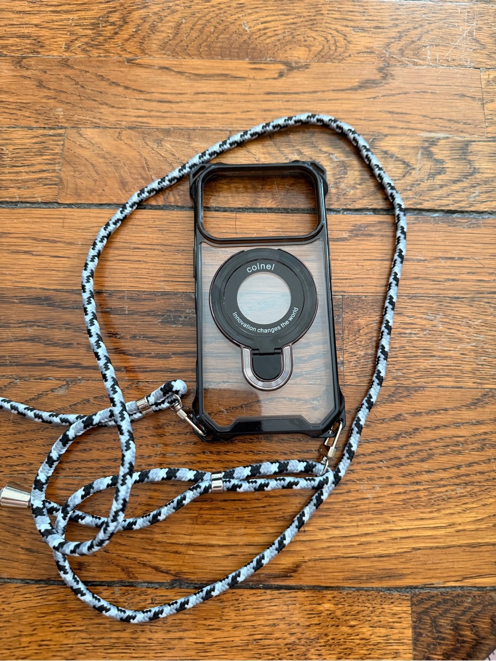 Clear Protective Phone Case with Black Ring and Strap NEW - Picture 2 of 6